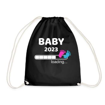 Baby 2023 Pregnancy Mother Mom Idea - Drawstring Bag - black - Front
