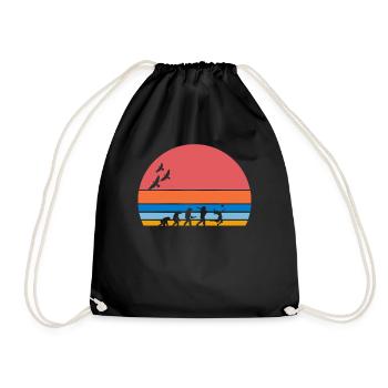 retro vintage sunset évolution VOLLEYBALL - Sac de sport léger - noir - Devant