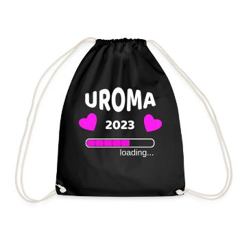Uroma 2023 Schwangerschaf Urgroßmutter Idee - Turnbeutel - Schwarz - Vorne