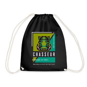 Humour Chasseur - Bienvenue en forêt - Sac de sport léger - noir - Devant