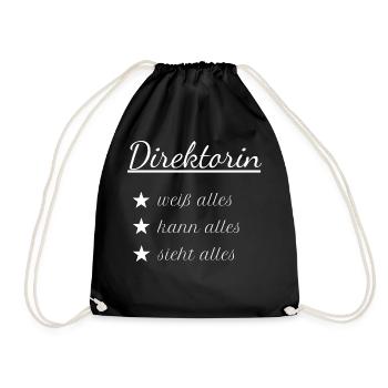 Direktorin Oberschule Schulleitung Geschenk Idee - Turnbeutel - Schwarz - Vorne