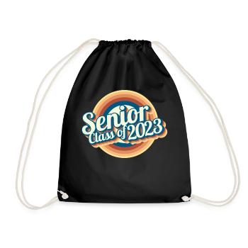 Cadeau de fête de remise des diplômes rétro de la classe senior de 2023 - Sac de sport léger - noir - Devant