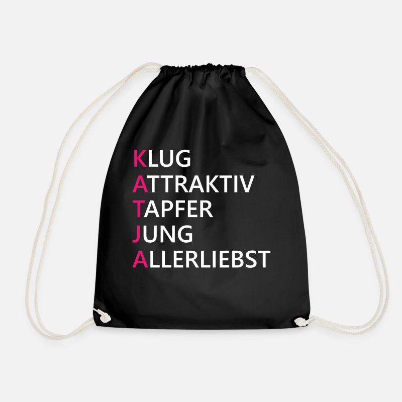 Katja Name Geschenk - Turnbeutel - Schwarz