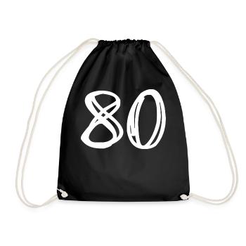 80 YEARS. 80TH ANNIVERSARY. BIRTHDAY 80 YEARS. 80 - Drawstring Bag - black - Front