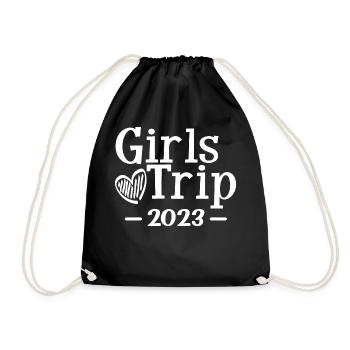 Voyage des filles 2023 Mignonnes Filles Voyage Week-end Vacances - Sac de sport léger - noir - Devant