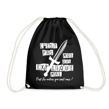 C'est pas moi... c'est les autres qui sont cons ! - Sac de sport léger - noir - Devant