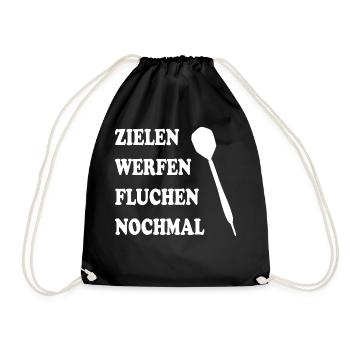 Dart Pfeil Witz Spruch Dartspieler Geschenk Idee - Turnbeutel - Schwarz - Vorne