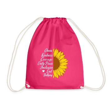 Sonnenblume der Inklusion - Turnbeutel - Fuchsia - Vorne