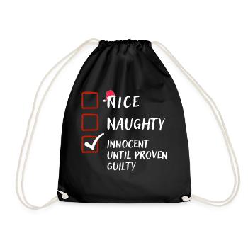 Freches nettes unschuldiges, lustiges Weihnachtsgeschenk - Turnbeutel - Schwarz - Vorne