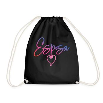 Esposa Cute Wife To Be Bride Couple Wedding Gift - Drawstring Bag - black - Front