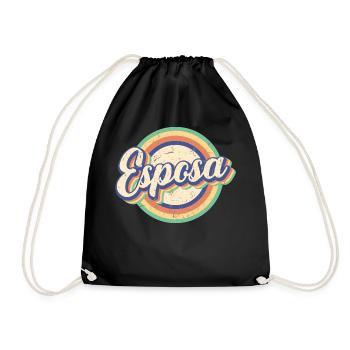 Esposa Retro Wife To Be Bride Couple Wedding Gift - Drawstring Bag - black - Front