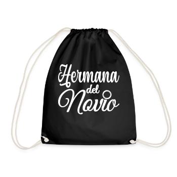 Hermana del Novio Groom's Sister Wedding Party - Drawstring Bag - black - Front