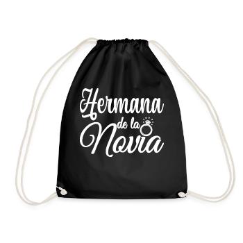 Hermana de la Novia Bride's Sister Wedding Party - Drawstring Bag - black - Front