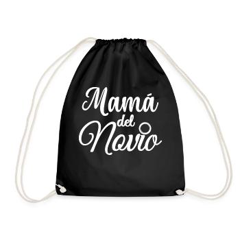 Mama del Novio Groom's Mom Wedding Gift - Drawstring Bag - black - Front