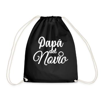 Papa del Novio Groom's Father Wedding Gift - Drawstring Bag - black - Front