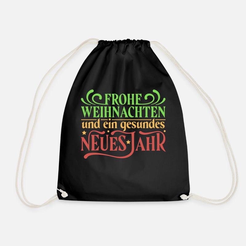 Weihnachten Christmas - Turnbeutel - Schwarz