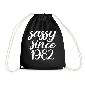 Sassy Since 1982 Funny 40th Birthday Men & Women - Drawstring Bag - black - Front
