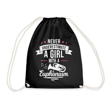 Euphonium Girls Orchestra Musicians - Drawstring Bag - black - Front