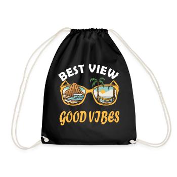 Best View Good Vibes Sunglasses Island View - Drawstring Bag - black - Front