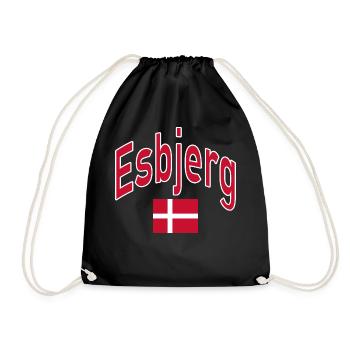 Esbjerg Denmark flag - Drawstring Bag - black - Front