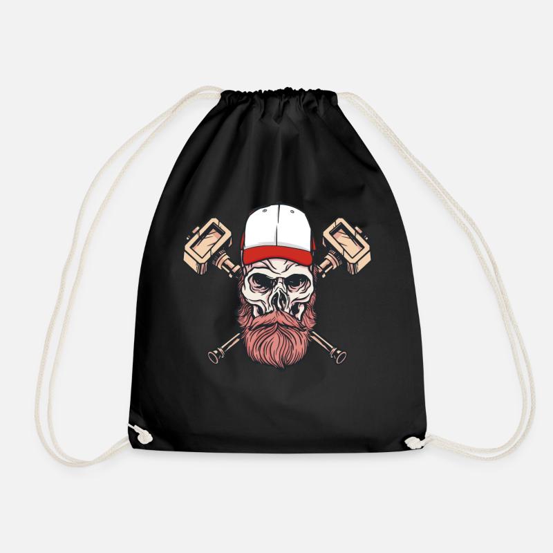 Bartbart Totenkopf Hammerbrille Bartbart Totenkopf - Turnbeutel - Schwarz