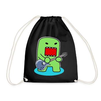 Gitarrenmonster | Gitarre, Monster, Musik - Turnbeutel - Schwarz - Vorne