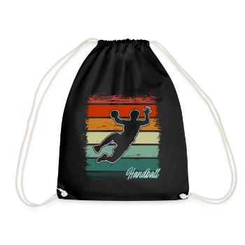 Handball Handballer - Turnbeutel - Schwarz - Vorne