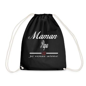 Maman Papa Je Vous Aime - Sac de sport léger - noir - Devant