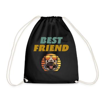 Meilleur ami Chien Chien amoureux Meilleur ami Chien Amour - Sac de sport léger - noir - Devant