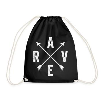 Techno Rave Festival Electro Music Raver - Drawstring Bag - black - Front