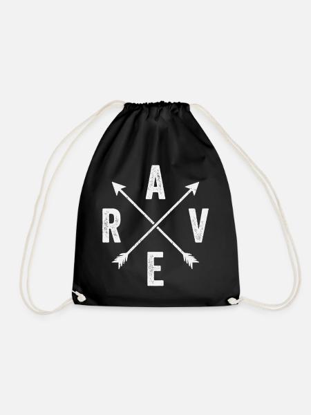 Techno Rave Festival Electro Music Raver - Drawstring Bag - black