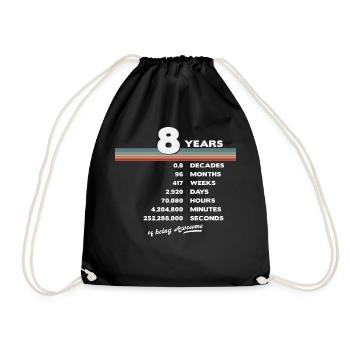 8ème Anniversaire Millésime 8 ans Rétro 96 Mois - Sac de sport léger - noir - Devant