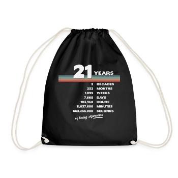 21ème Anniversaire Millésime 21 ans Retro 252 - Sac de sport léger - noir - Devant