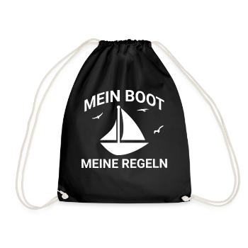 Mein Boot Meine Regeln Segler Kapitän - Turnbeutel - Schwarz - Vorne