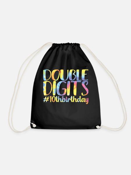 Cadeau de 10e anniversaire, 10 ans, pour garçons et filles - Sac de sport léger - noir
