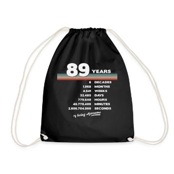 89ème Anniversaire Millésime 89 ans Rétro 1068 - Sac de sport léger - noir - Devant