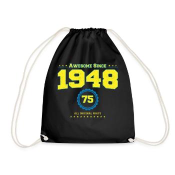 Super chemise 1948 pour hommes femmes 75 ans 75e - Sac de sport léger - noir - Devant