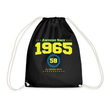 Awesome 1965 Shirt für Männer Frauen 58 Jahre alt 58. - Turnbeutel - Schwarz - Vorne