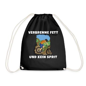Verbrenne Fett und kein Sprit Eine nachhaltige Art - Turnbeutel - Schwarz - Vorne