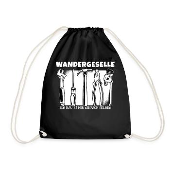 Wandergesellen Wandersmann Wandergeselle - Turnbeutel - Schwarz - Vorne