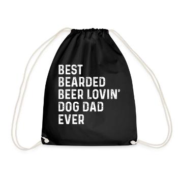 Beste bärtige Bier Lovin Hund Vater Haustier Lover Besitzer - Turnbeutel - Schwarz - Vorne