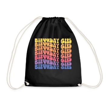 Birthday Girl - Groovy Retro Vintage Birthday - Sac de sport léger - noir - Devant