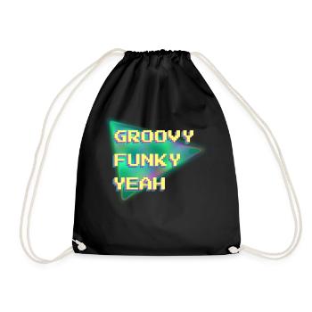 Groovy Funky oui Cool 90s Design Pixel Art - Sac de sport léger - noir - Devant