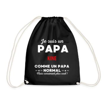 Je suis un Papa KINE - Sac de sport léger - noir - Devant