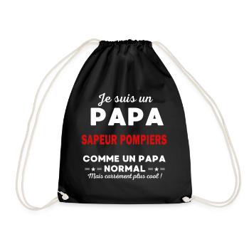 Je suis un Papa SAPEUR POMPIERS - Sac de sport léger - noir - Devant