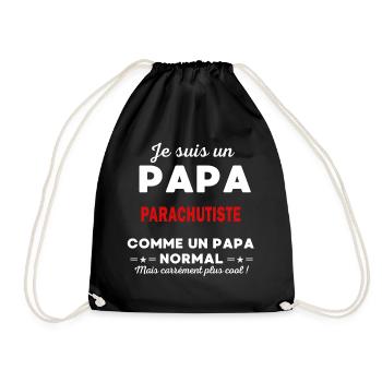 Je suis un Papa PARACHUTISTE - Sac de sport léger - noir - Devant