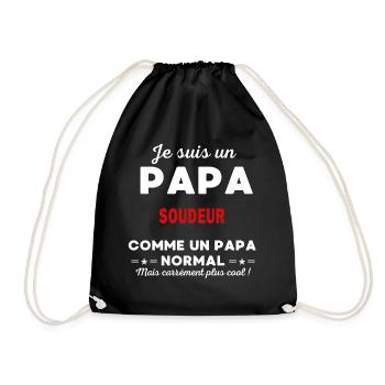 Je suis un Papa SOUDEUR - Sac de sport léger - noir - Devant