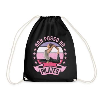 I can not have Pilates Yoga Woman Nice Fitness - Drawstring Bag - black - Front