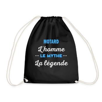 MOTARD homme mythe légende - Sac de sport léger - noir - Devant