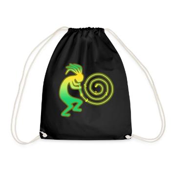kokopelli Spiral - Drawstring Bag - black - Front